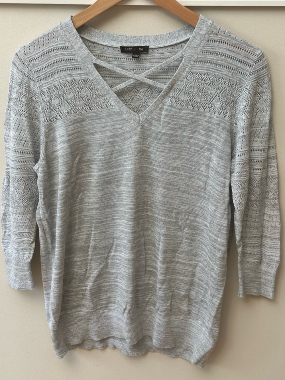 Lefty & Me Knit 3/4 Sleeve Strappy Top